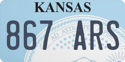 KS license plate 867ARS
