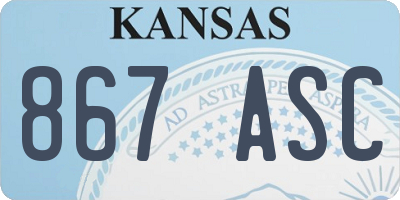 KS license plate 867ASC