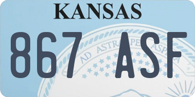 KS license plate 867ASF