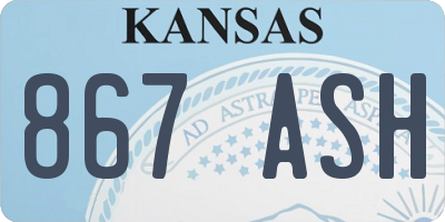 KS license plate 867ASH
