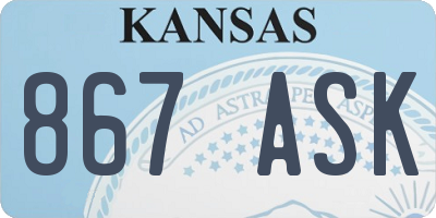 KS license plate 867ASK