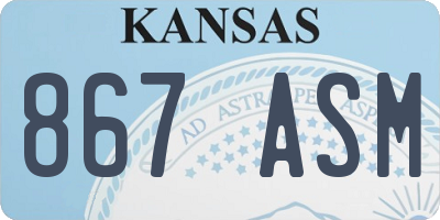 KS license plate 867ASM