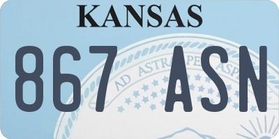 KS license plate 867ASN