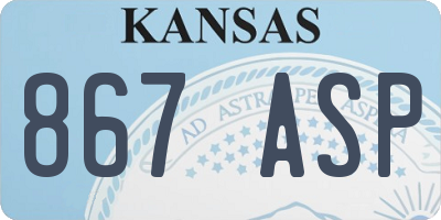 KS license plate 867ASP