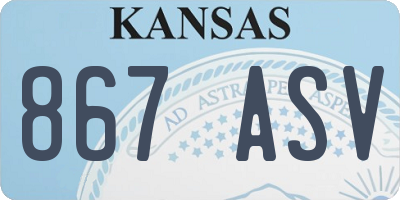 KS license plate 867ASV