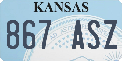 KS license plate 867ASZ