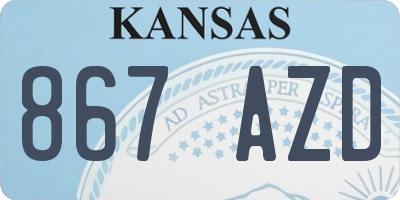 KS license plate 867AZD