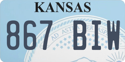KS license plate 867BIW