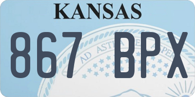 KS license plate 867BPX
