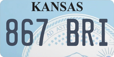 KS license plate 867BRI