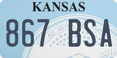 KS license plate 867BSA