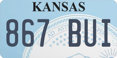 KS license plate 867BUI