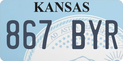 KS license plate 867BYR