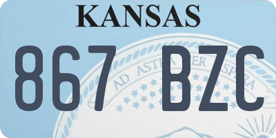 KS license plate 867BZC