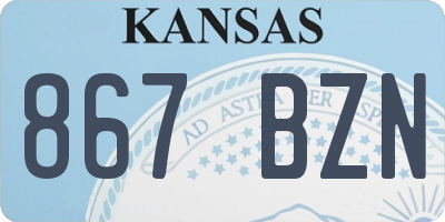 KS license plate 867BZN