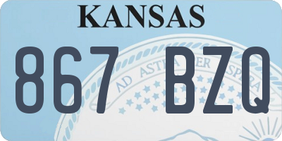 KS license plate 867BZQ