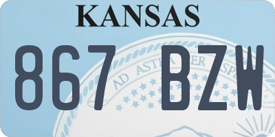 KS license plate 867BZW