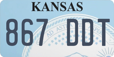 KS license plate 867DDT