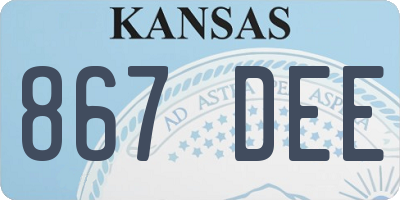 KS license plate 867DEE