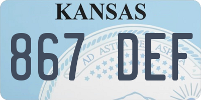 KS license plate 867DEF
