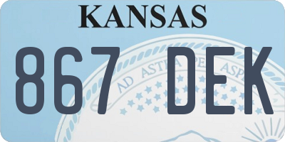 KS license plate 867DEK