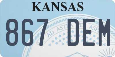 KS license plate 867DEM