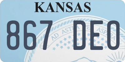 KS license plate 867DEO