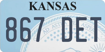 KS license plate 867DET