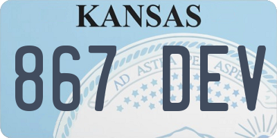 KS license plate 867DEV