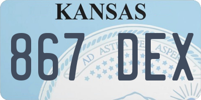 KS license plate 867DEX