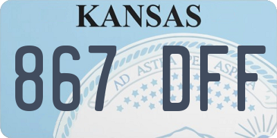 KS license plate 867DFF