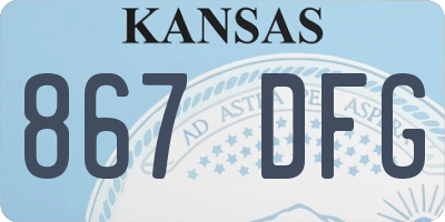 KS license plate 867DFG