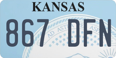 KS license plate 867DFN