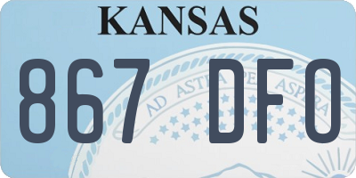 KS license plate 867DFO