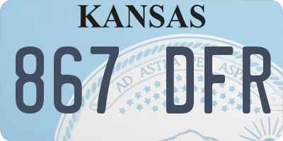 KS license plate 867DFR