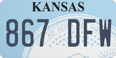 KS license plate 867DFW