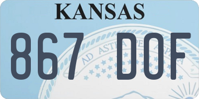 KS license plate 867DOF