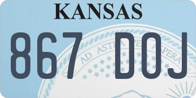 KS license plate 867DOJ