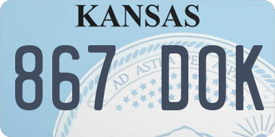 KS license plate 867DOK