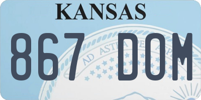 KS license plate 867DOM