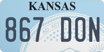 KS license plate 867DON