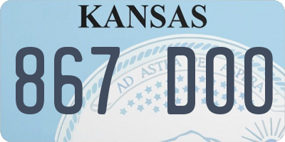 KS license plate 867DOO