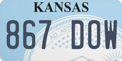 KS license plate 867DOW