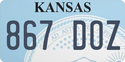 KS license plate 867DOZ