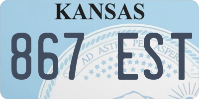 KS license plate 867EST