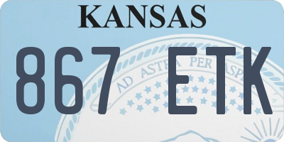 KS license plate 867ETK