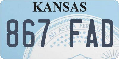 KS license plate 867FAD