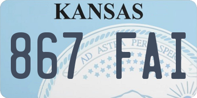 KS license plate 867FAI