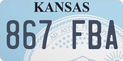 KS license plate 867FBA