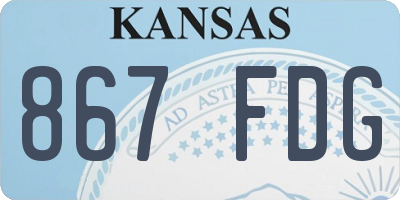 KS license plate 867FDG